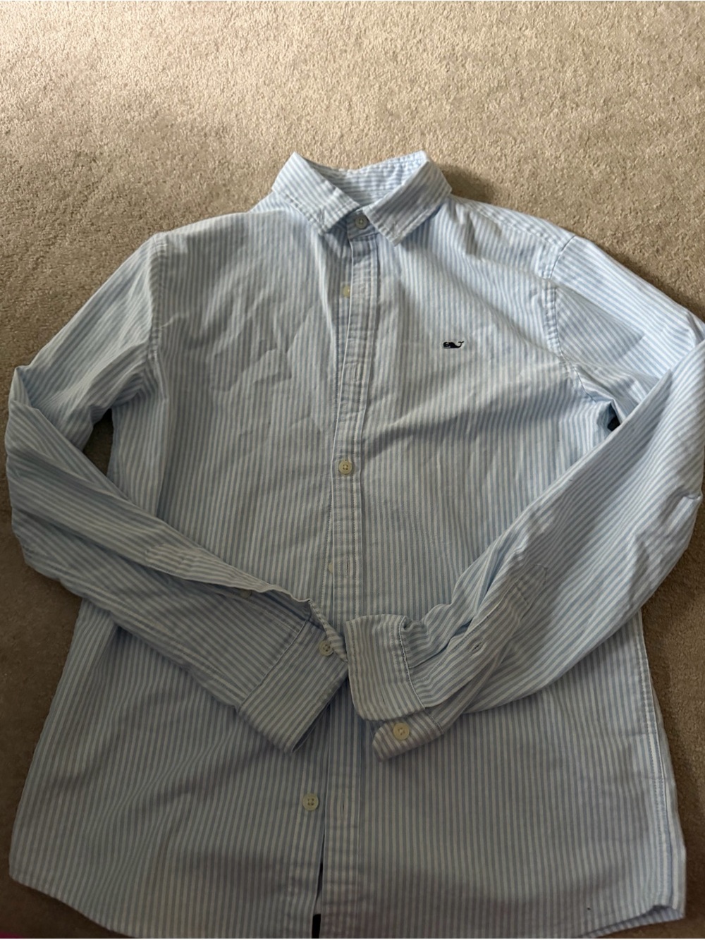 Vineyard Vines Blue and White Striped Men's Button-Down Shirt